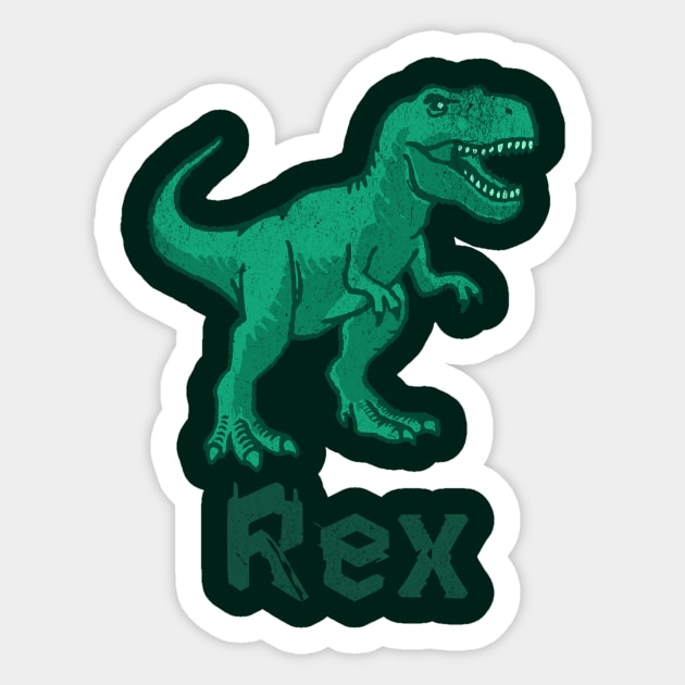Rex Dinosaur – Green T-Rex Graphic – Bold Prehistoric Design for Dino Fans Sticker by DonWillisJrArt
